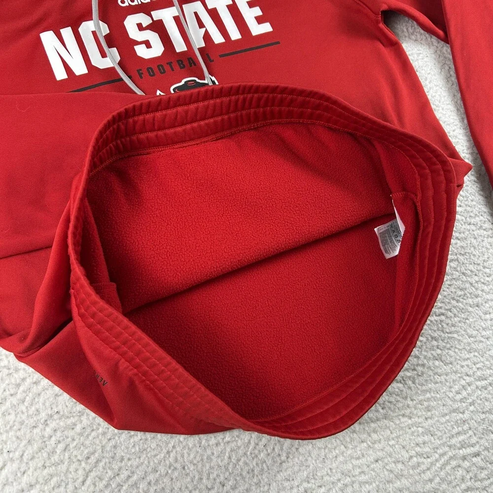 NC State Wolfpack Hoodie Sweatshirt Mens Medium NCAA Football Adidas AEROREADY